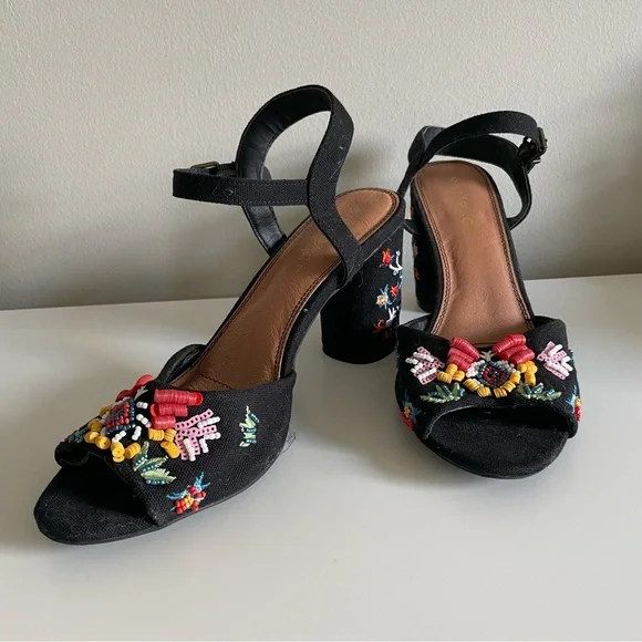 Rampage Shoes Rampage Beaded And Embroidered Black Block